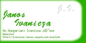 janos ivanicza business card